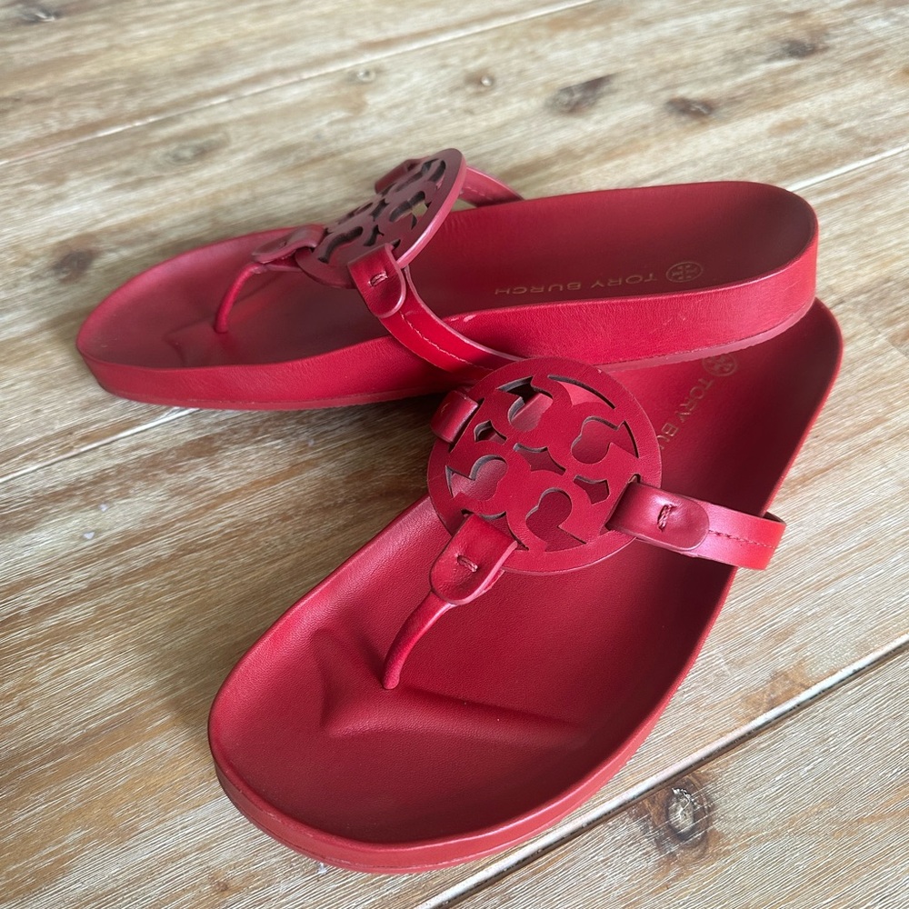 Red Tory Burch Miller Cloud Slides